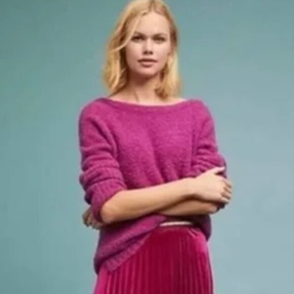 Anthropologie Sleeping on Snow Lavinia Wool Blend Sweater - Picture 1 of 9